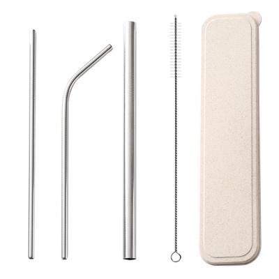 China Durable Stainless Steel Straws Wheat Box Set Titanium Color Coffee Drink Straws for sale