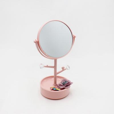 China NEW 2022 Double Side Magnifying Beauty Make Up Table Storage Plastic Cosmetic Mirror for sale