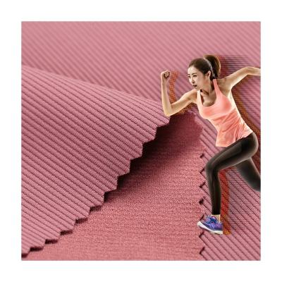 China HOT SALE 260gsm Stair cloth Nylon sports fabric European high elastic women's Yoga Pants and underwear Rib knitted fabric for sale