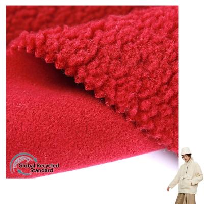 China HOT!!Factory directly eco-friendly sale recycled bottle faux fur sherpa fabric for clothes for sale