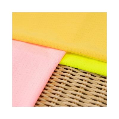 China 150g polyester square butterfly net fabric spring/summer breathable T-shirt sports ball wear fabric elastic knit fabric for sale