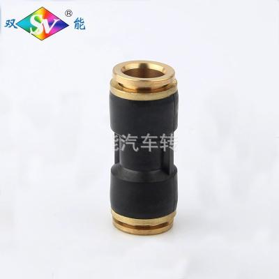 China Building material shops One Touch Push Wholesale Price Pneumatic Joint Quick Fit Joint Alloy Flexible Hose Connector Semi Fitting Plastic Pneumatic Union for sale