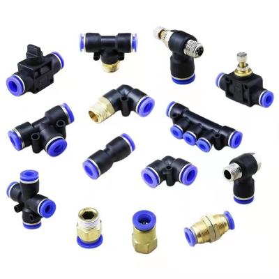 China Building Material Shops China Factory Supply Plastic Quick Push In Connect Pneumatic Air Fittings for sale