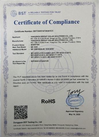 RoHS - Yangzhou Bright Solar Solutions Co., Ltd.