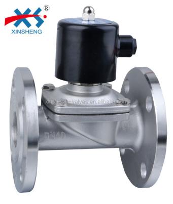 China NC 2W400-40SF Direct Acting SS304 Flanged DN40 Water Solenoid Valve Round Iron Coil IP54 for sale