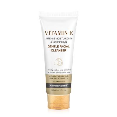 China Anti-Wrinkle Private Label Vitamin E Organic Anti Aging Facial Cleanser Brightening Face Wash Gel for sale