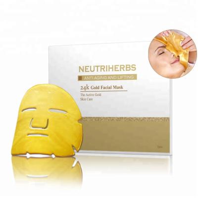 China Parride Customized Logo Collagen Face Mask With Pure 24k Gold Collagen Face Mask Anti Wrinkle Whitening Face Mask for sale