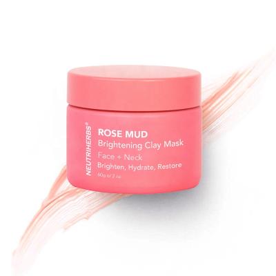 China New Anti-Wrinkle Soft Restoration Brightening Rose Pink Indian Clay Mask Clean Custom Made Mud for sale