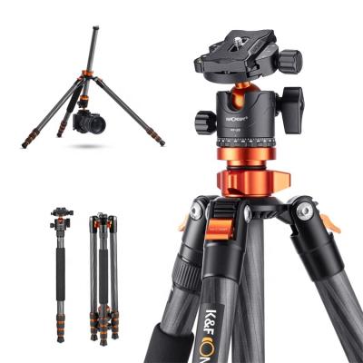 China K&F PORTABLE concept carbon fiber camera tripod lightweight professional camera tripod with carry bag for sale