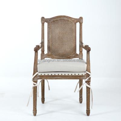 China Vintage Convertible Fabric Wooden Legs Dining Chair French Chair for sale