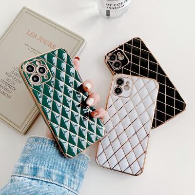 China Luxury Diamond Glossy Silicone Anti-fall Case For iPhone X XS XR 6 7 8 x 11 12 Pro Max Fundas Coque for sale