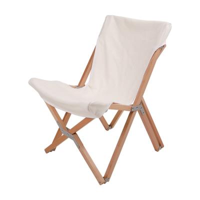 China Easy to Carry White Beech Chair Easy Foldable Picnic Camping Chair Outdoor Wooden Chair for sale