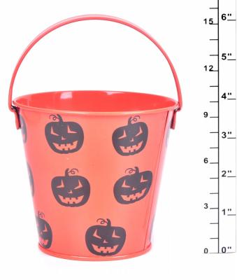 China Metal Christmas Halloween Easter Pail Candy Tin Craft Pail Festival Iron Small For Kids for sale