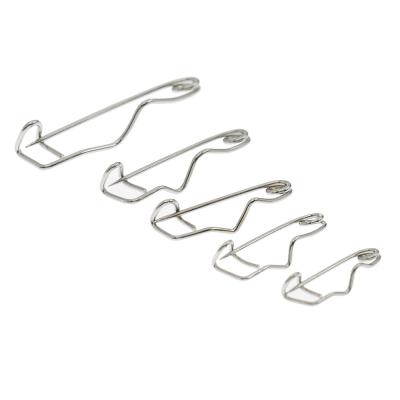 China Promotional Eco - Friendly Curved Back Safety Pins Metal Safety Pin Pins With S Shape for sale