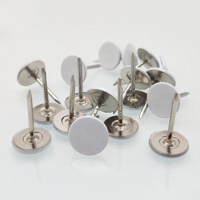 China Silver Tone 100pcs Home Decor Furniture Decor Flat Top Hat Upholstery Flat Head Nail Tack Thumbtack Thumbtack for sale