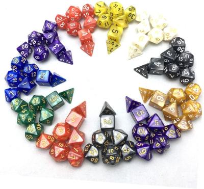 China Eco-friendly Material Polyhedral Dice Set of 7 for Dragons, RPG, MTG, DND Tabletop Games for sale