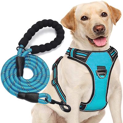 China Thoughtful No Pull Dog Harness Oxford Adjustable Thoughtful Dog Harness For Medium Large Pet for sale