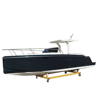 China Brand New Fiberglass 7.8meters Gear Leisure Yacht With Cabin And Fridge for sale