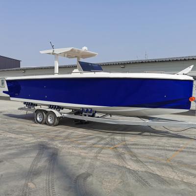 China Latest Fiberglass Design 28 Feet Recreational Fiberglass Fishing Boat for sale