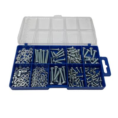 China Pan 192 PCS M4 M5 M6 Phillips Pan Head Combine With Nuts Galvanized Carbon Steel Assortment Machine Screw Kit Set for sale