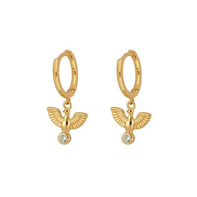 China New Arrivals TRENDY Gold Pigeon Stud Earrings 925 Sterling Silver Jewelry Stud Earrings For Women for sale