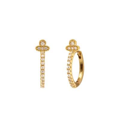 China FASHIONABLE newest trends diamond gold shiny huggie circle earrings shape earrings for women for sale