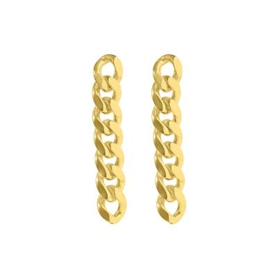 China 925 TRENDY Silver Cuban Chain Link Earrings Dangling Minimalist Jewelry Real Gold Earrings Drop Earrings for sale