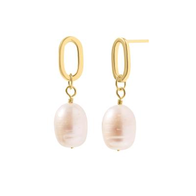 China TRENDY Freshwater Pearl Earrings Drop Earrings Sterling Silver Unique Jewelry for sale