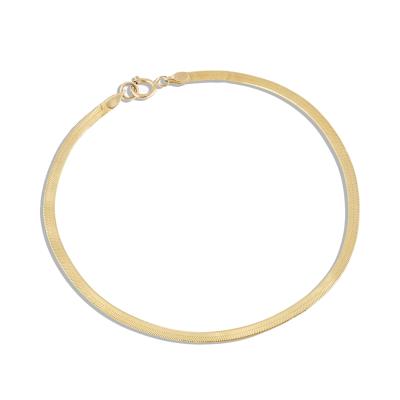 China TRENDY Classic 14k Gold Bangle Fashion Silver Snake Herringbone Bracelet for sale