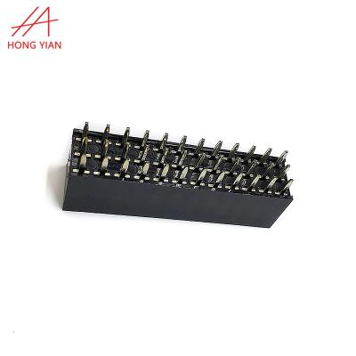 China 1.27 2.0 2.54 mm Automotive Pitch Dual Row Single Row SMT DIP Angle Right Board To Board Female PCB Connector Header for sale