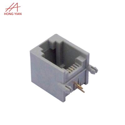 China Full Networke Plastic PCB Port RJ11 2p2c Modular Jack RJ45 PCB Connector for sale