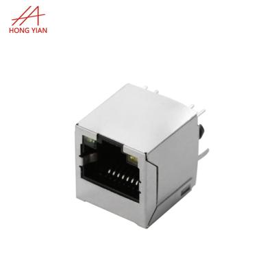 China PBT UL94V-0 100/1000 Base-Tx CAT6 Network Modular Jack Single Ethernet Transformer 8 pin port rj45 connector for sale