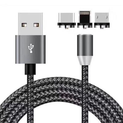 China Top Selling Magnetic Mobile Phone USB Fast Charging Cable 3 In 1 Micro C Type For Samsung For Apple Data Cable for sale