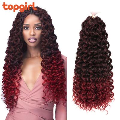 China Synthetic Water Wave 22Inch GoGo Curl Crochet Braids Hair Extensions For Women Ombre Freetress Bohemian Curly Braids GoGo Curl Crochet Hair for sale