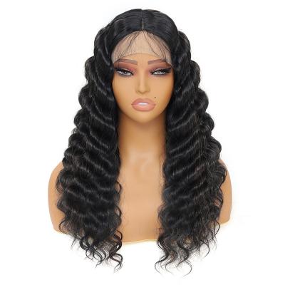 China New Arrival Water Wave Synthetic Deep Wave Medium Part Natural Lace Wig 13X4X1 20 Inch Long Lace Front Wig With Baby Hair For Black Women for sale