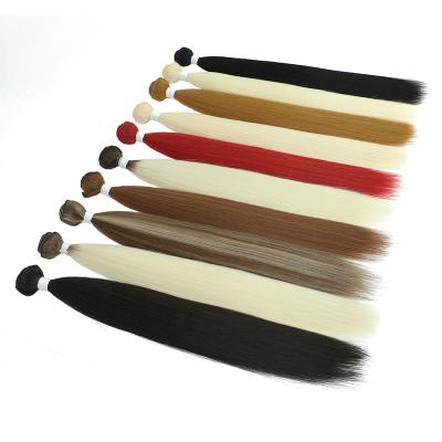 China Natural Premium V-Tip Hair 22-40 Inch Salon Yaki Synthetic Hair Weave Fibers Long Straight Hair Extensions Ombre Blonde Hair Bundles for sale