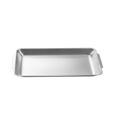 China Sustainable Stainless Steel Korean Square Snack Tray Square Barbecue Tray for sale