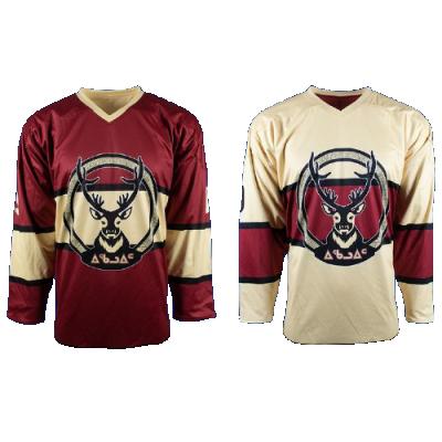 China Breathable Cheap Custom Uniform Sublimated Hockey Jersey Reversible Double Side Jersey Hockey Mesh Ice Hockey Uniform for sale