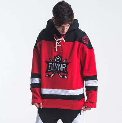 China Breathable Twill Embroidery Custom Hockey Jersey Hoodie Custom Hockey Hoodie for sale