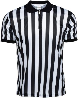 China Antibacterial Custom Design Striped Hockey Referee Jersey Referee Uniform Short Sleeve Ice Hockey Referee Jersey for sale