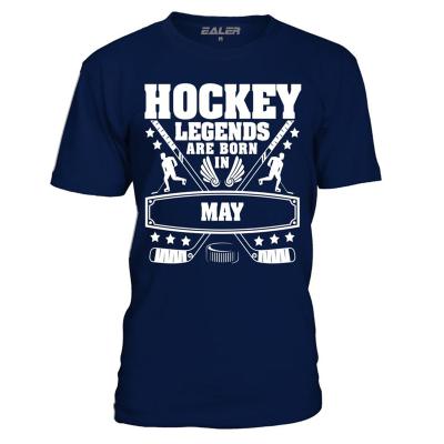 China Breathable In Stock Cotton Short Sleeve Hockey Tee Print Cheap T-shirt Wholesale Hockey T-shirt for sale