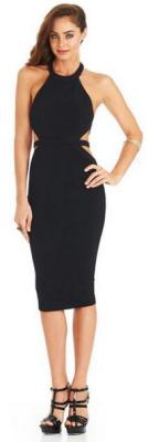 China O - Neck Backless Bandage Dress Black For Party / Club / Celebrity for sale