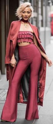 China Strapless Two Piece Bandage Trousers Full Length Bandage Jumpsuits for sale