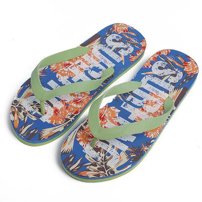 China 2022 fashion trend new summer two color print Hawaiian men's casual flip flops outside wear beach flip flops for sale