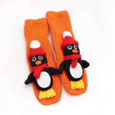 China Fashion Trend Solid Cartoon Animals Knit Kids 3d Socks Toddler Soft Kids Floor Anti Slip Socks Slippers for sale