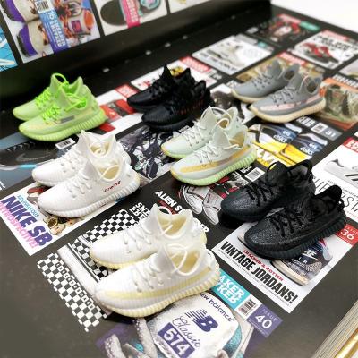 China Gifts style 3D Plastic hip-pop yeezy mini model optional hitter AJ 350 700 750 shoe sneaker keychain for player bag pendant keychain for sale