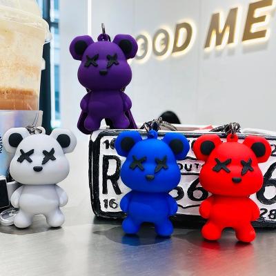 China Custom Hot Selling Eco-friendly PVC Rubber Hot Selling Logo 3D Doll Bear Doll Trend Lovely Violent Animal Cute Car Amazon PVC Key Chain For Carkeychain Pendant Key Chain for sale