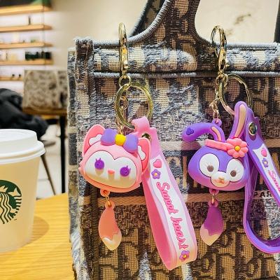 China Wholesale Eco-friendly Cute Animal Charm StellaLou LinaBell 3D Cartoon Rabbit Fox Rabbit Custom PVC PVC Key Chain Eco-friendly Tail For Kid Bag Pendant Gift Key Chain for sale