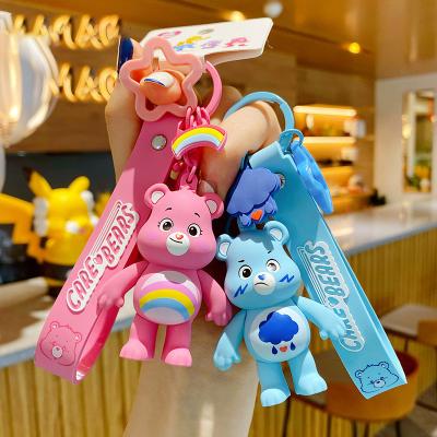 China Wholesale Custom Cute 3D Cartoon Trend Toy Care Bear Animal Eco-friendly PVC Rubber Charms PVC Key Chain For Bag Gift Pendant Collection Key Chain 'child for sale