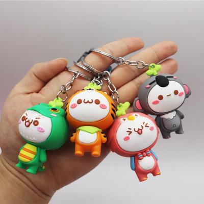 China 3D Cartoon Lovely Shape Custom Animal Shape Accessories Soft PVC PVC Promotion Lovely Rubber Charm Eco-Friendly Soft PVC Key Chain For Kid Bag Pendant Gift Key Chain for sale